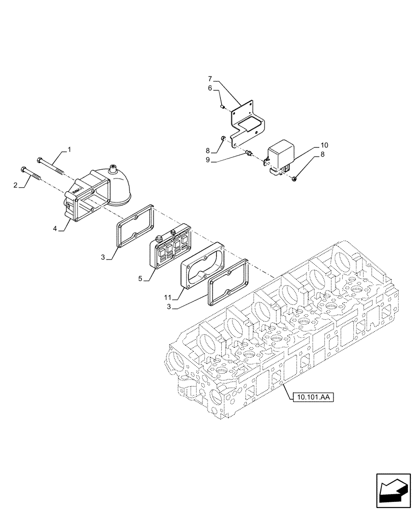 Схема запчастей Case IH F3GFE613B B003 - (10.254.AM) - INLET MANIFOLD (10) - ENGINE