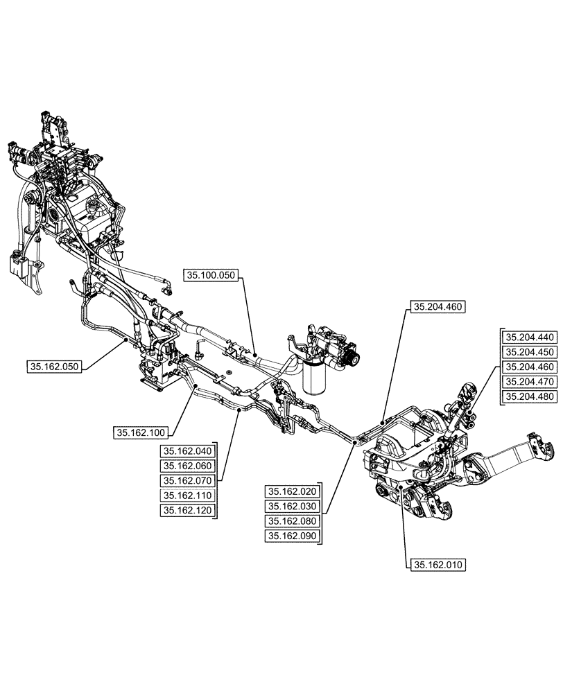 Схема запчастей Case IH FARMALL 120U - (00.000.35[04]) - PICTORIAL INDEX - HYDRAULIC SYSTEMS (00) - GENERAL & PICTORIAL INDEX