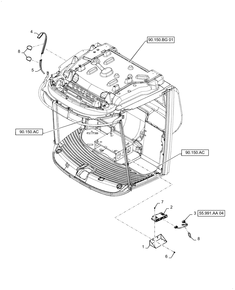 Схема запчастей Case IH 7130 - (55.991.AA[02]) - GSM TELEMATICS (55) - ELECTRICAL SYSTEMS