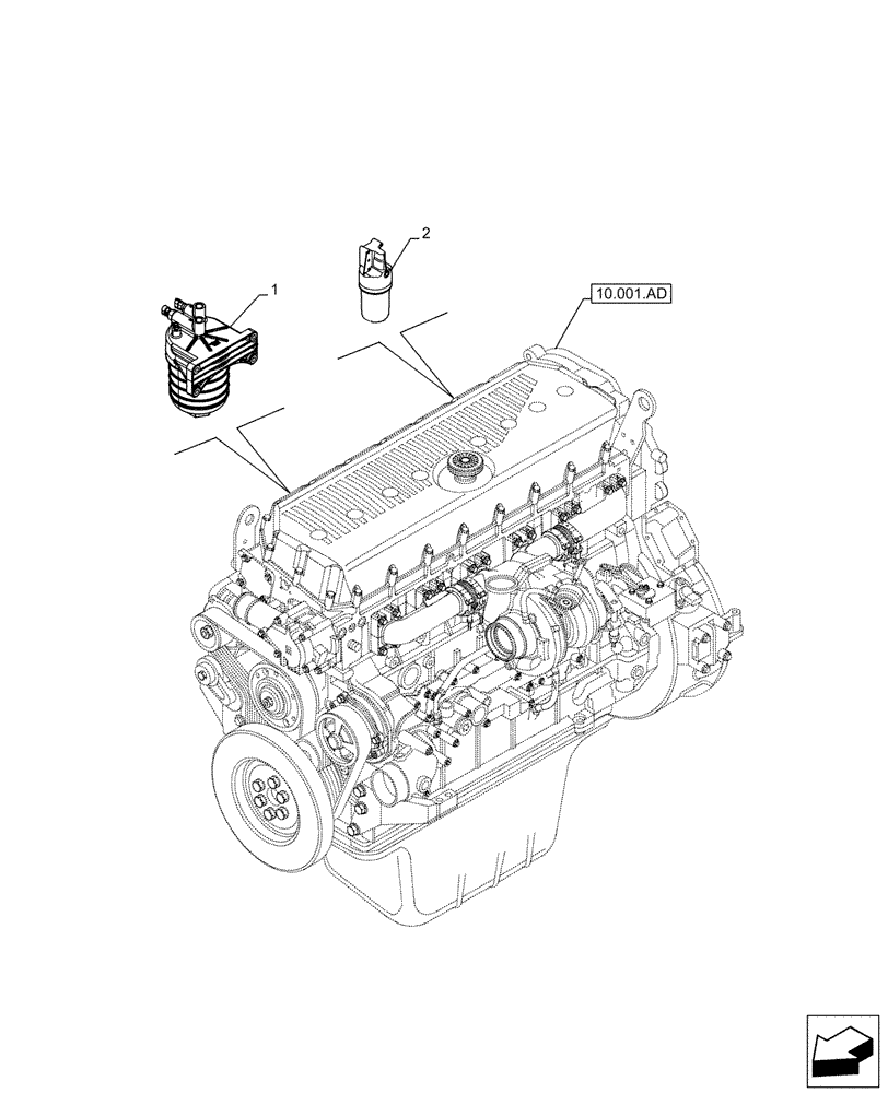 Схема запчастей Case IH F3GFE613B B003 - (05.100.03[01]) - FILTERS (05) - SERVICE & MAINTENANCE