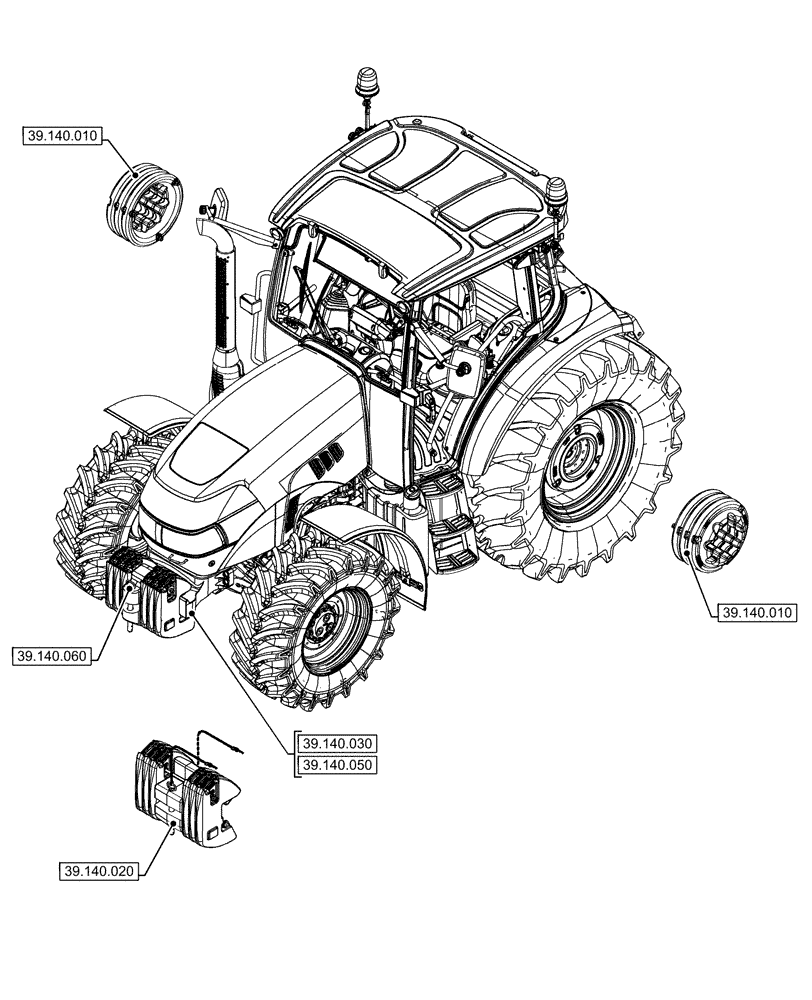 Схема запчастей Case IH FARMALL 120U - (00.000.39) - PICTORIAL INDEX - FRAME (00) - GENERAL & PICTORIAL INDEX