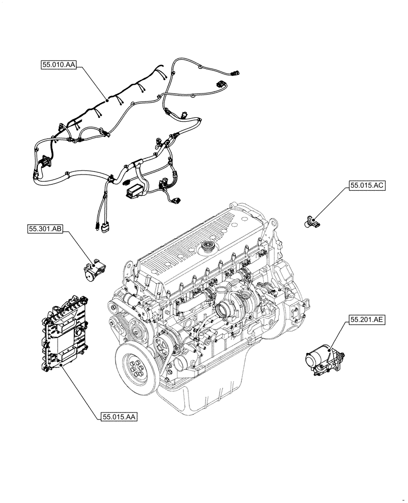 Схема запчастей Case IH F3GFE613B B003 - (00.000.55) - PICTORIAL INDEX - ELECTRICAL SYSTEMS (00) - GENERAL & PICTORIAL INDEX