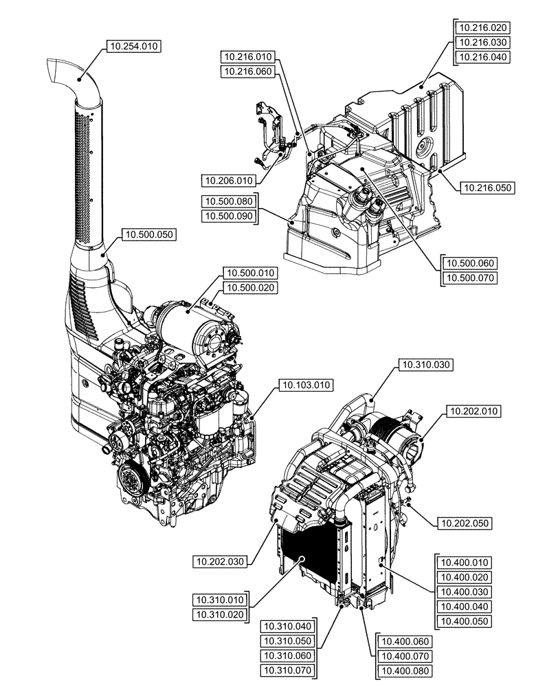 Схема запчастей Case IH FARMALL 120U - (00.000.10[01]) - PICTORIAL INDEX - ENGINE (00) - GENERAL & PICTORIAL INDEX