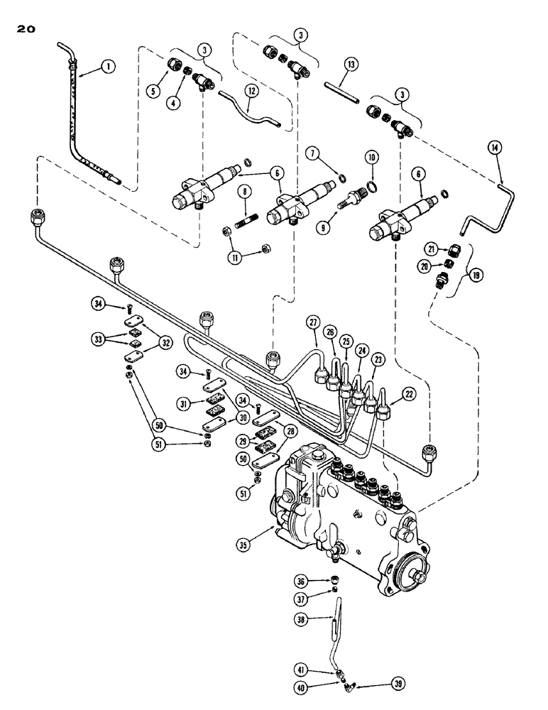 Схема запчастей Case IH 1200 - (020) - FUEL INJECTION SYSTEM, (451) DIESEL ENGINE (02) - ENGINE