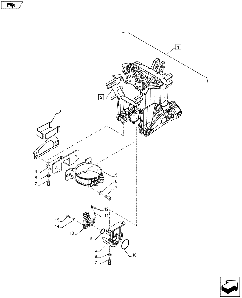 Схема запчастей Case IH PUMA 170 - (88.035.10[04]) - DIA KIT - FRONT HPL FOR SUSPENDED AND STD AXLES, LESS PTO, LESS COUPLER - BRACKET (88) - ACCESSORIES