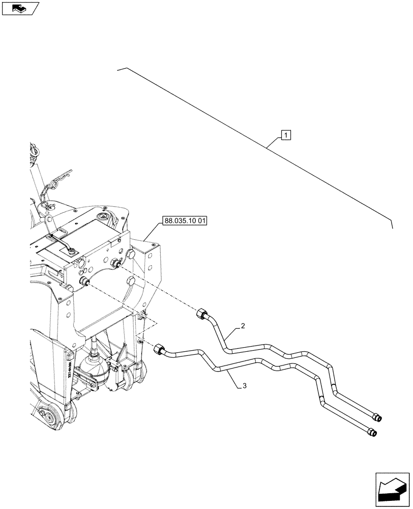 Схема запчастей Case IH PUMA 230 - (88.035.10[15]) - DIA KIT - FRONT HPL FOR SUSPENDED AND STD AXLES, LESS PTO, LESS COUPLER - TUBE (88) - ACCESSORIES