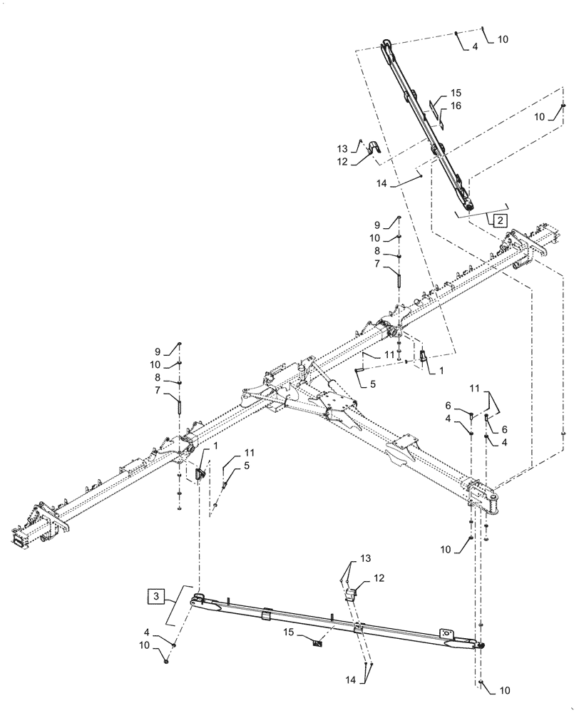 Схема запчастей Case IH 2150 - (37.120.AO[01]) - DRAFT TUBES, 12 / 16 ROW (37) - HITCHES, DRAWBARS & IMPLEMENT COUPLINGS