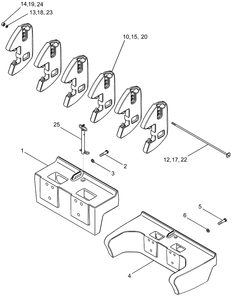 Схема запчастей Case IH MX305 - (09-02) - FRONT WEIGHTS (09) - CHASSIS/ATTACHMENTS