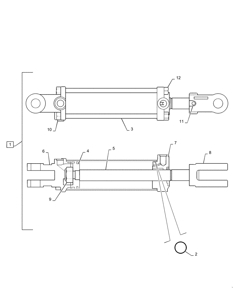 Схема запчастей Case IH 1255 - (35.100.BI[04]) - HYDRAULIC CYLINDER 2.5" (35) - HYDRAULIC SYSTEMS