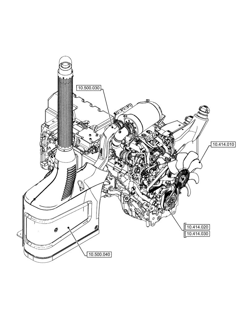 Схема запчастей Case IH FARMALL 120U - (00.000.10[02]) - PICTORIAL INDEX - ENGINE (00) - GENERAL & PICTORIAL INDEX