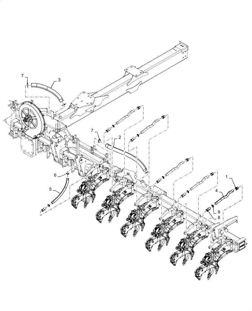 Схема запчастей Case IH 2150 - (79.105.AD[02]) - VACUUM DELIVERY RIGHT WING 16 ROW (79) - PLANTING