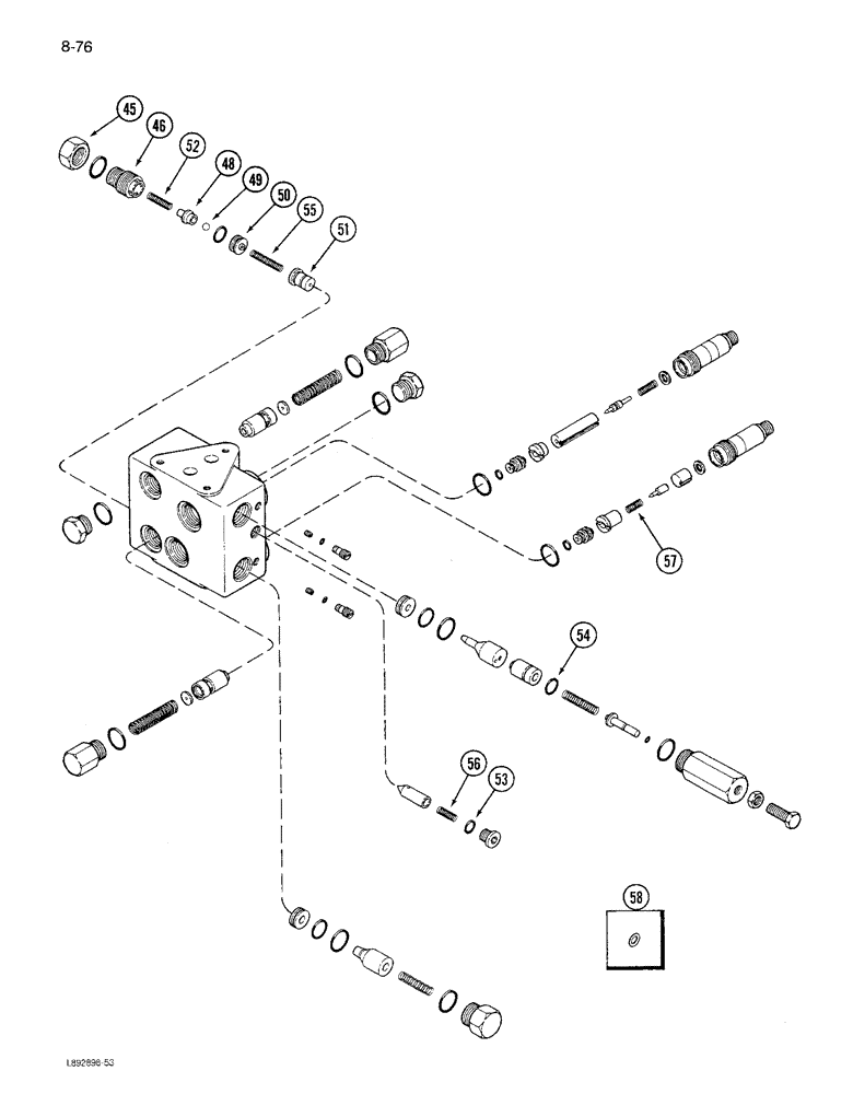 Схема запчастей Case IH 1680 - (8-076) - HEADER VALVE ASSEMBLY, PRIOR TO P.I.N. JJC0117060 (CONTD) (07) - HYDRAULICS