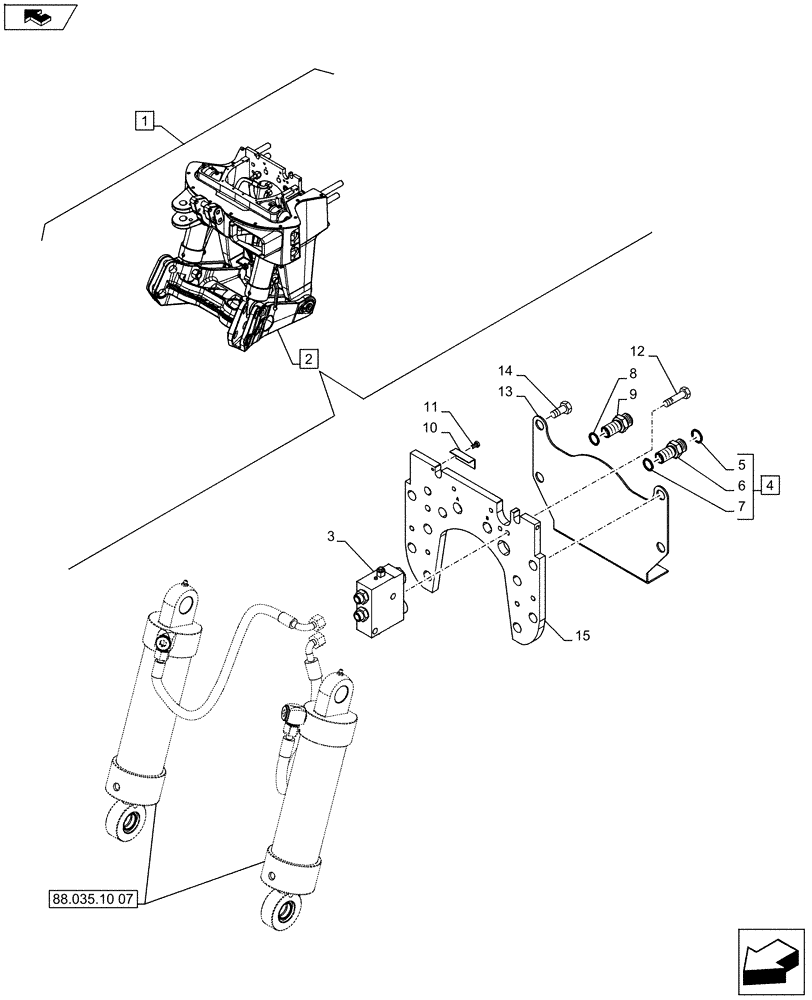 Схема запчастей Case IH PUMA 200 - (88.035.10[02]) - DIA KIT - FRONT HPL FOR SUSPENDED AND STD AXLES, LESS PTO, LESS COUPLER - LIFTER, HOUSING & COVER (88) - ACCESSORIES