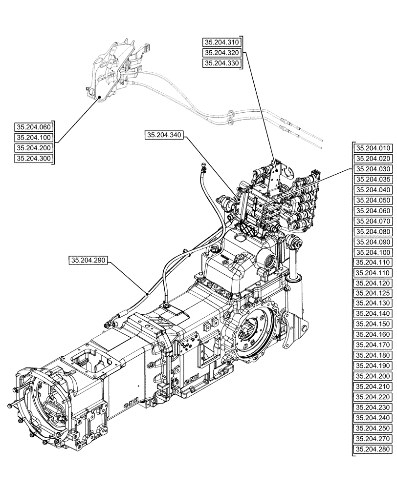Схема запчастей Case IH FARMALL 120U - (00.000.35[01]) - PICTORIAL INDEX - HYDRAULIC SYSTEMS (00) - GENERAL & PICTORIAL INDEX