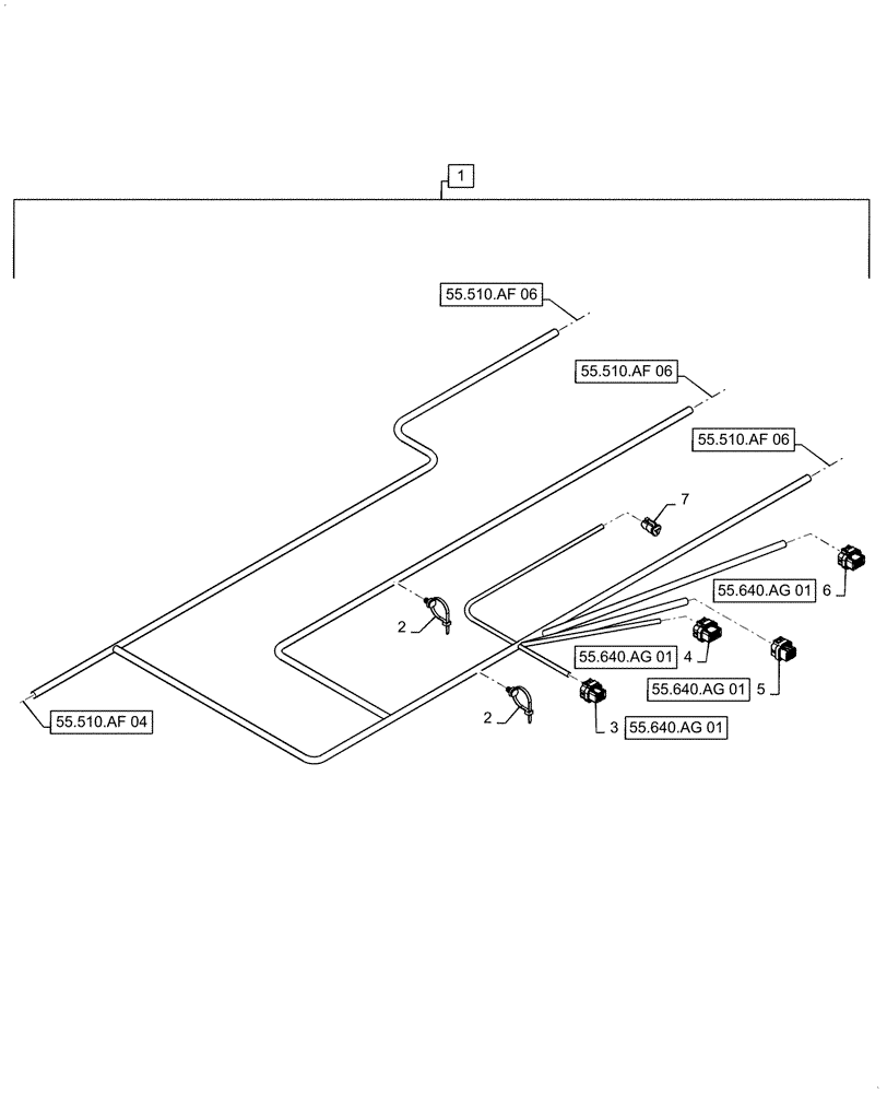 Схема запчастей Case IH 6140 - (55.510.AF[05]) - WIRE HARNESS, CAB MAIN, CONTINUED (55) - ELECTRICAL SYSTEMS