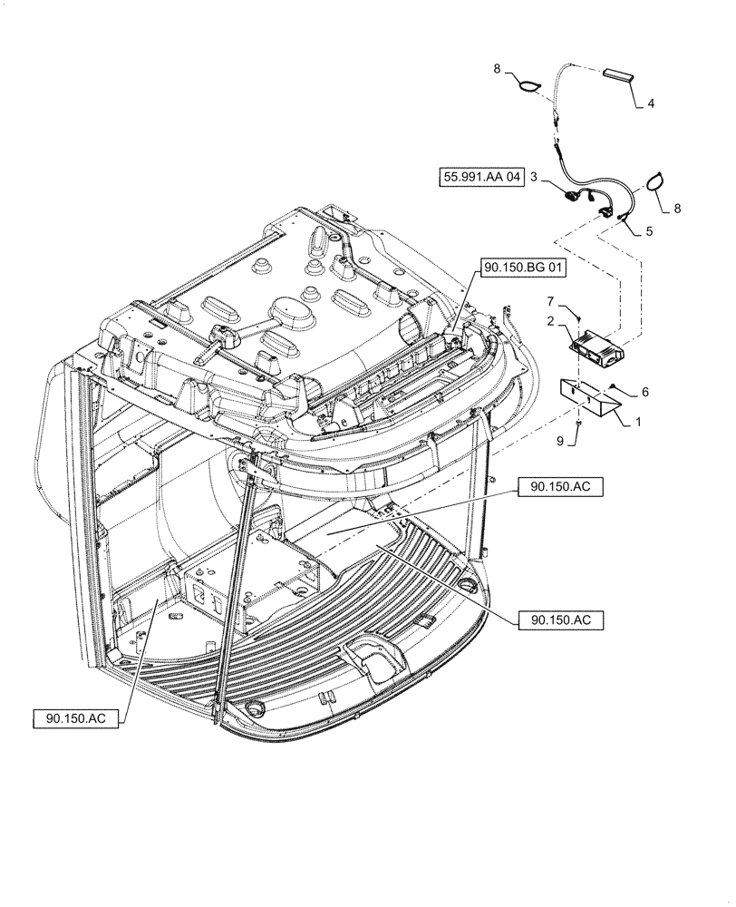 Схема запчастей Case IH 5130 - (55.991.AA[03]) - CDMA TELEMATICS (55) - ELECTRICAL SYSTEMS