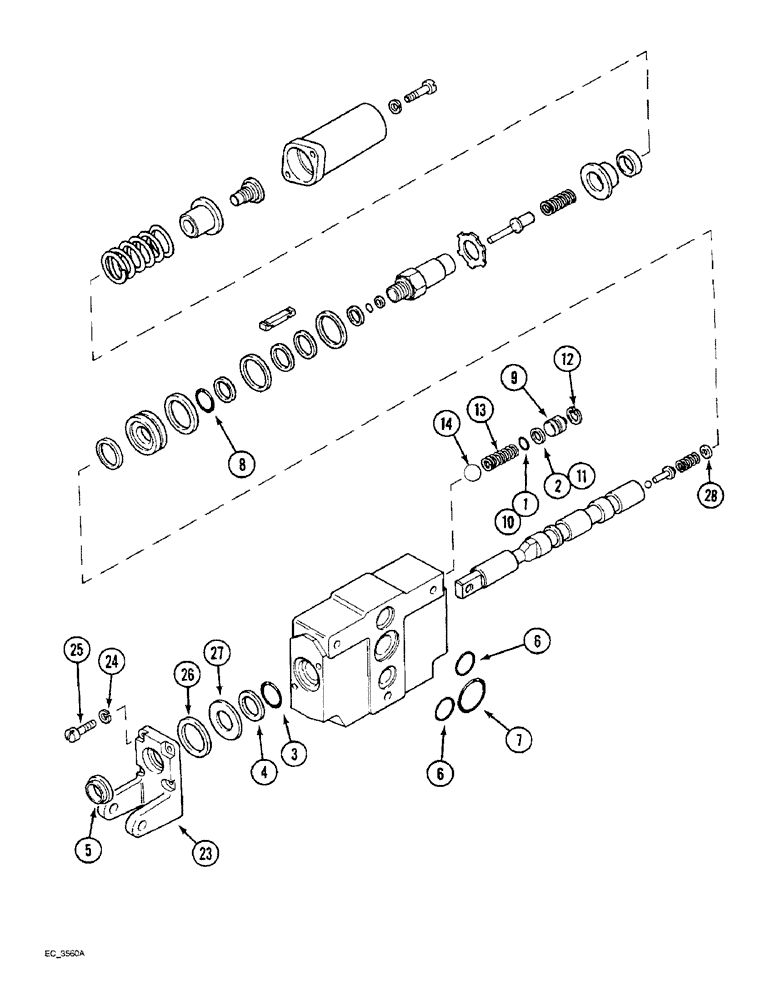 Схема запчастей Case IH 4240 - (8-34) - REMOTE AUXILIARY VALVE ASSEMBLY, WITHOUT CHECK VALVE (08) - HYDRAULICS