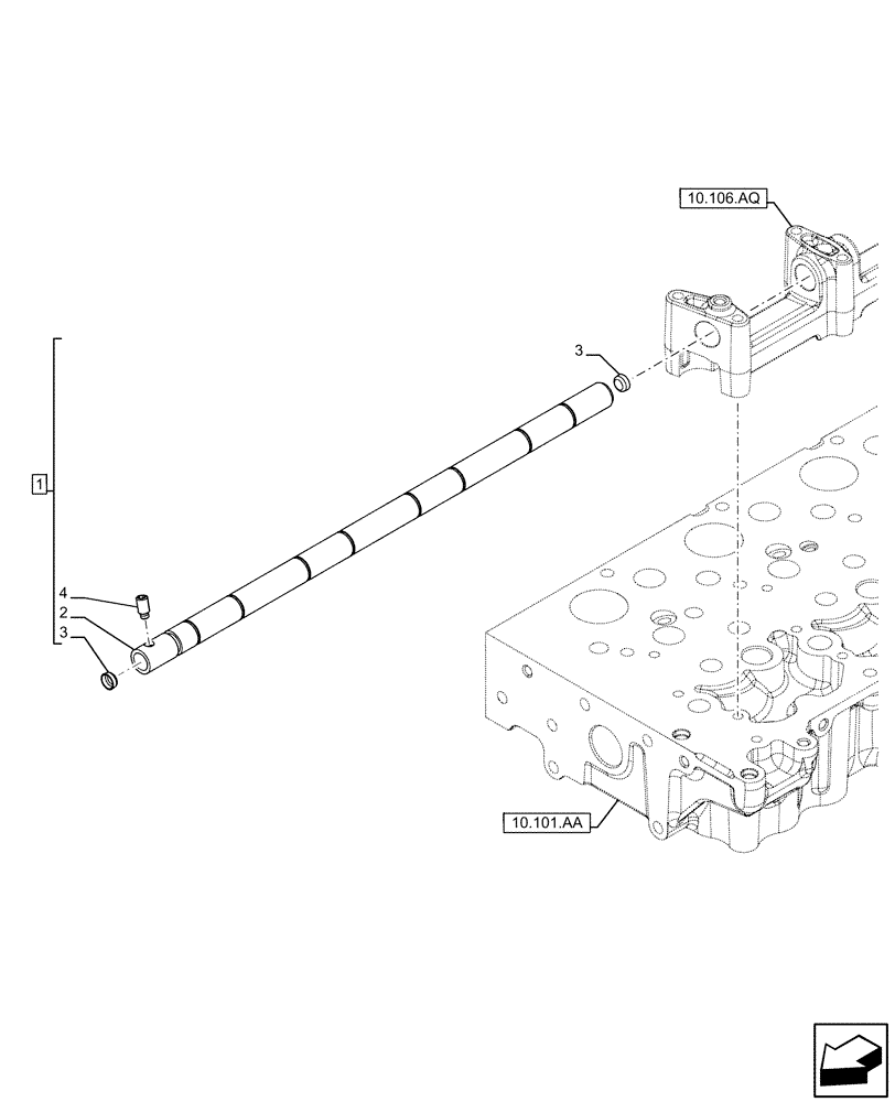 Схема запчастей Case IH F5DFL413A E009 - (10.106.AP) - ROCKSHAFT (10) - ENGINE