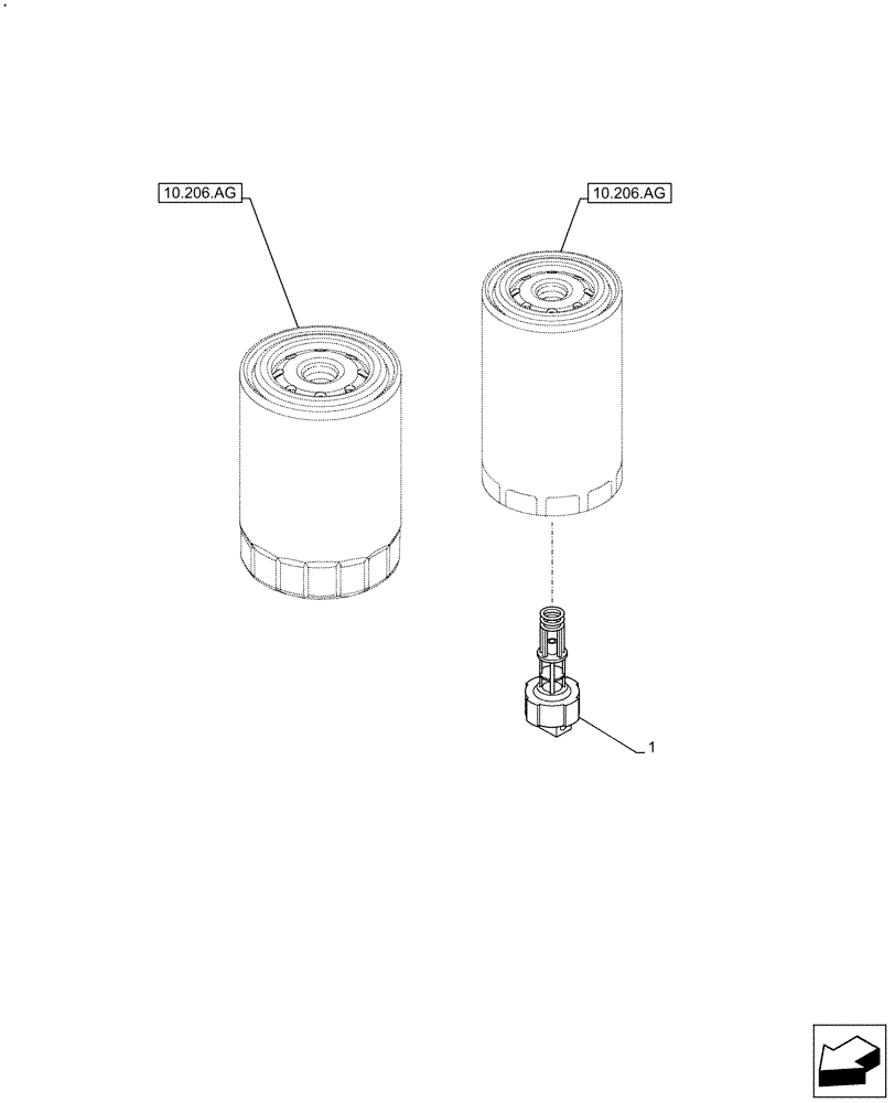 Схема запчастей Case IH F5DFL413A E009 - (55.010.AQ) - FUEL FILTER/WATER SEPARATOR, SENSOR (55) - ELECTRICAL SYSTEMS
