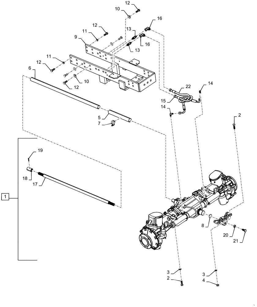 Схема запчастей Case IH FARMALL 55C - (25.100.AA) - FRONT AXLE (25) - FRONT AXLE SYSTEM