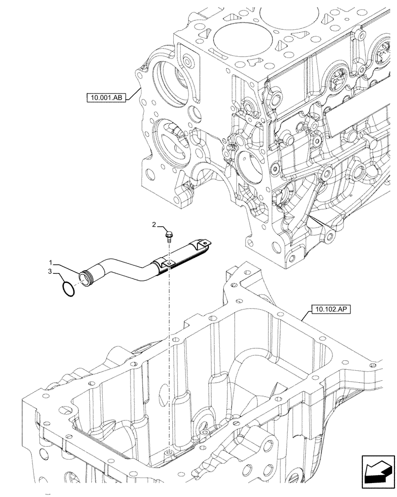 Схема запчастей Case IH F5DFL413L A007 - (10.304.AL) - SUCTION PIPE (10) - ENGINE