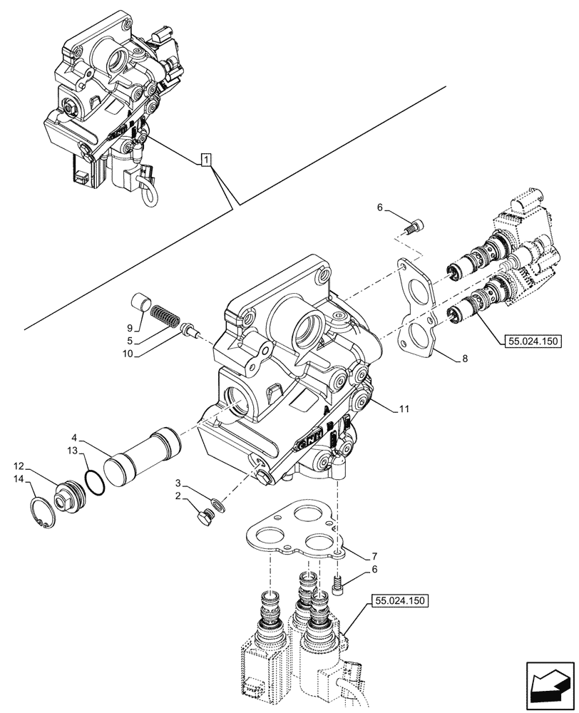 Схема запчастей Case IH FARMALL 80N - (21.134.110) - VAR - 743968 - POWERSHUTTLE, TRANSMISSION CONTROL VALVE, COMPONENTS, HI-LO (21) - TRANSMISSION