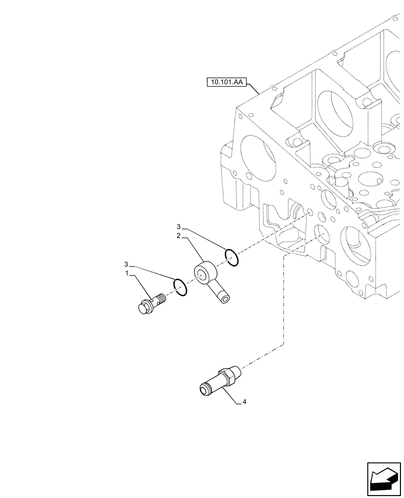 Схема запчастей Case IH F3HFE613A B003 - (10.400.AE) - ENGINE, COOLING SYSTEM LINE (10) - ENGINE