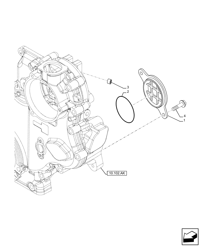 Схема запчастей Case IH F5DFL413A E009 - (10.102.AQ) - INJECTION PUMP DRIVE, COVER (10) - ENGINE