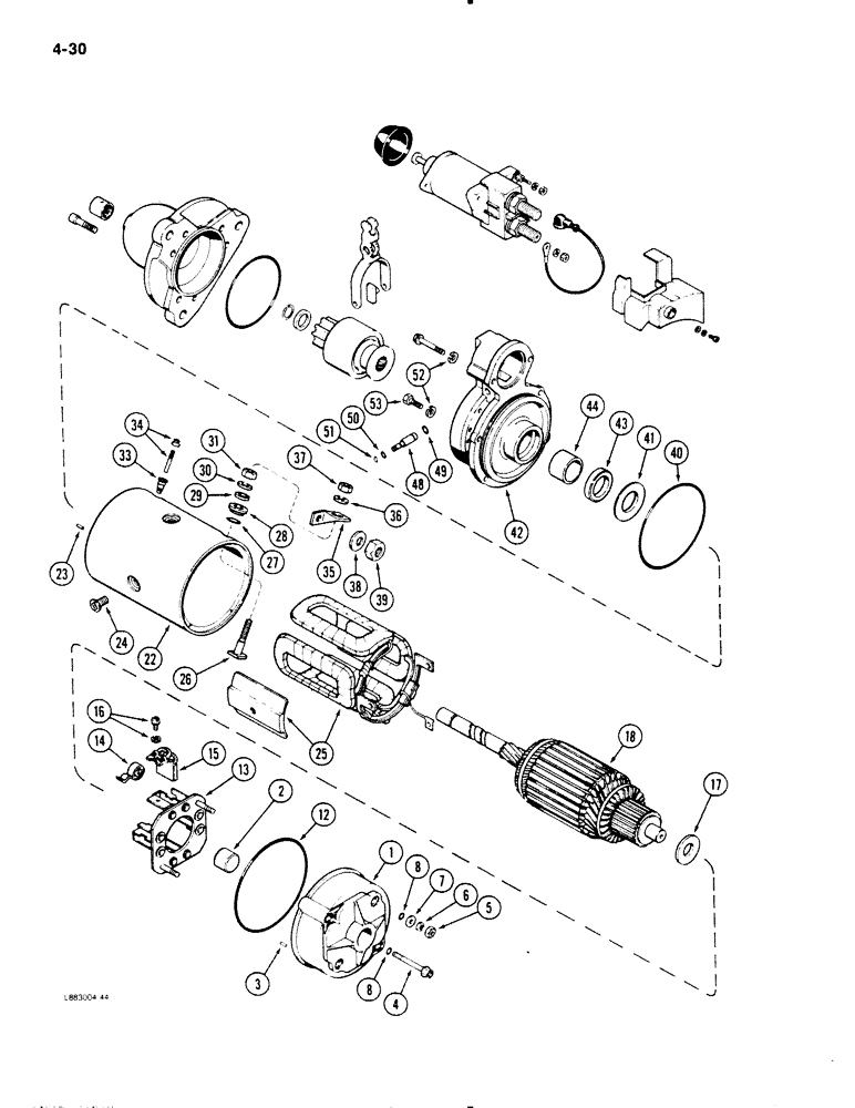 Схема запчастей Case IH 9130 - (4-30) - STARTER ASSEMBLY (04) - ELECTRICAL SYSTEMS