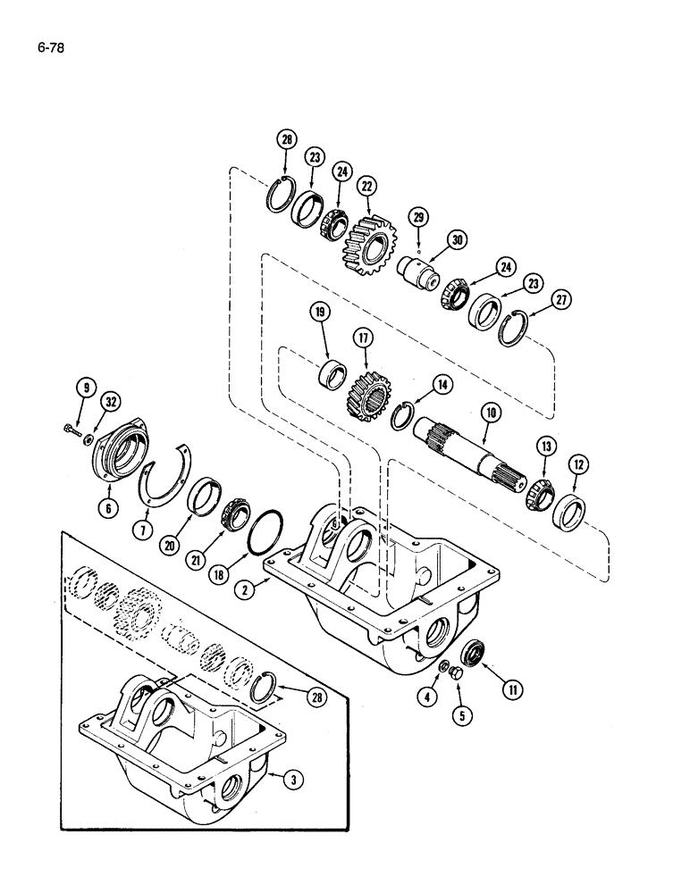 Схема запчастей Case IH 3394 - (6-78) - TRANSFER GEARBOX (06) - POWER TRAIN