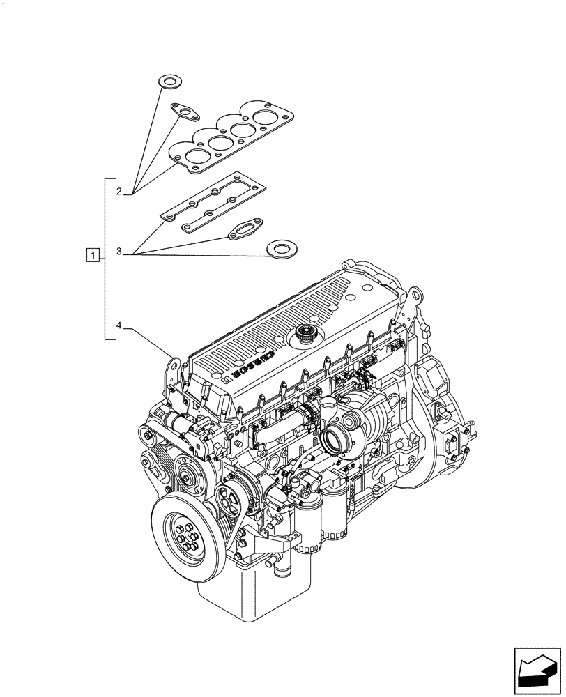 Схема запчастей Case IH F3HFE613A B003 - (10.001.AD) - ENGINE (10) - ENGINE