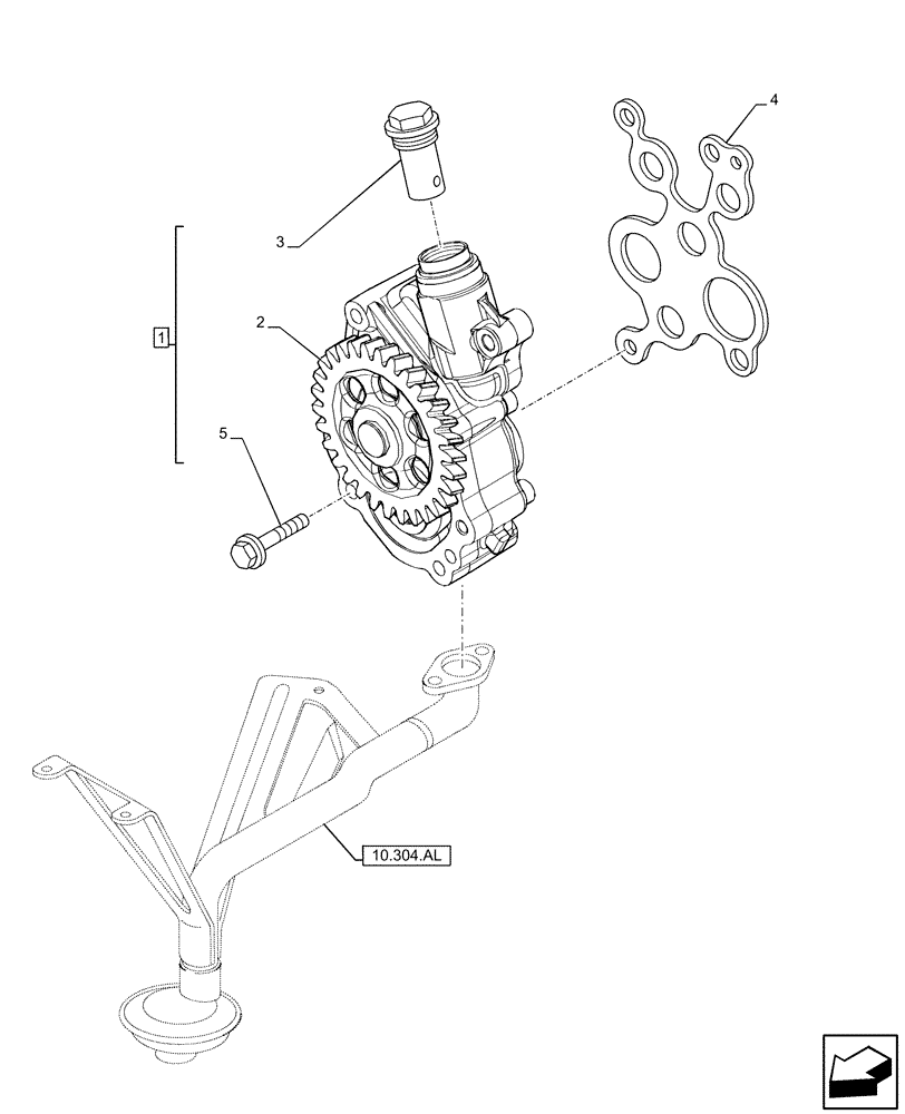 Схема запчастей Case IH F3HFE613A B003 - (10.304.AC) - ENGINE OIL PUMP (10) - ENGINE