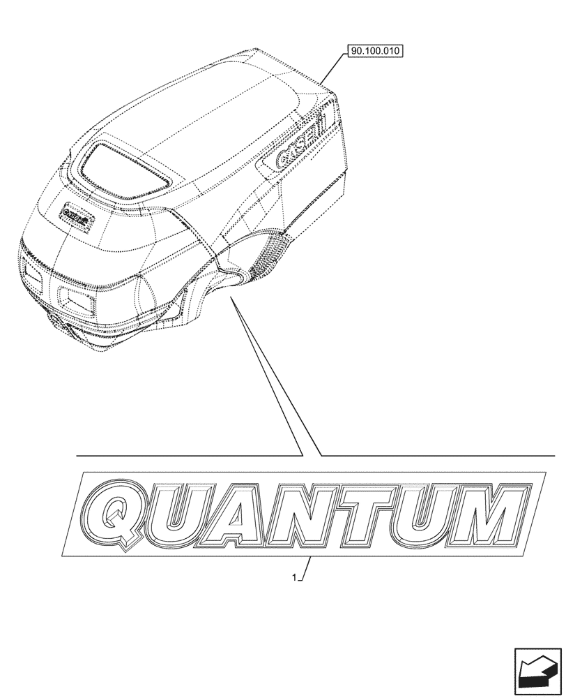 Схема запчастей Case IH FARMALL 100N - (90.108.710) - VAR - 341389 - MODEL IDENTIFICATION DECAL, QUANTUM (90) - PLATFORM, CAB, BODYWORK AND DECALS