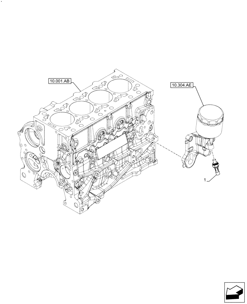 Схема запчастей Case IH F5DFL413K A010 - (55.013.AB) - ENGINE OIL, PRESSURE SWITCH (55) - ELECTRICAL SYSTEMS