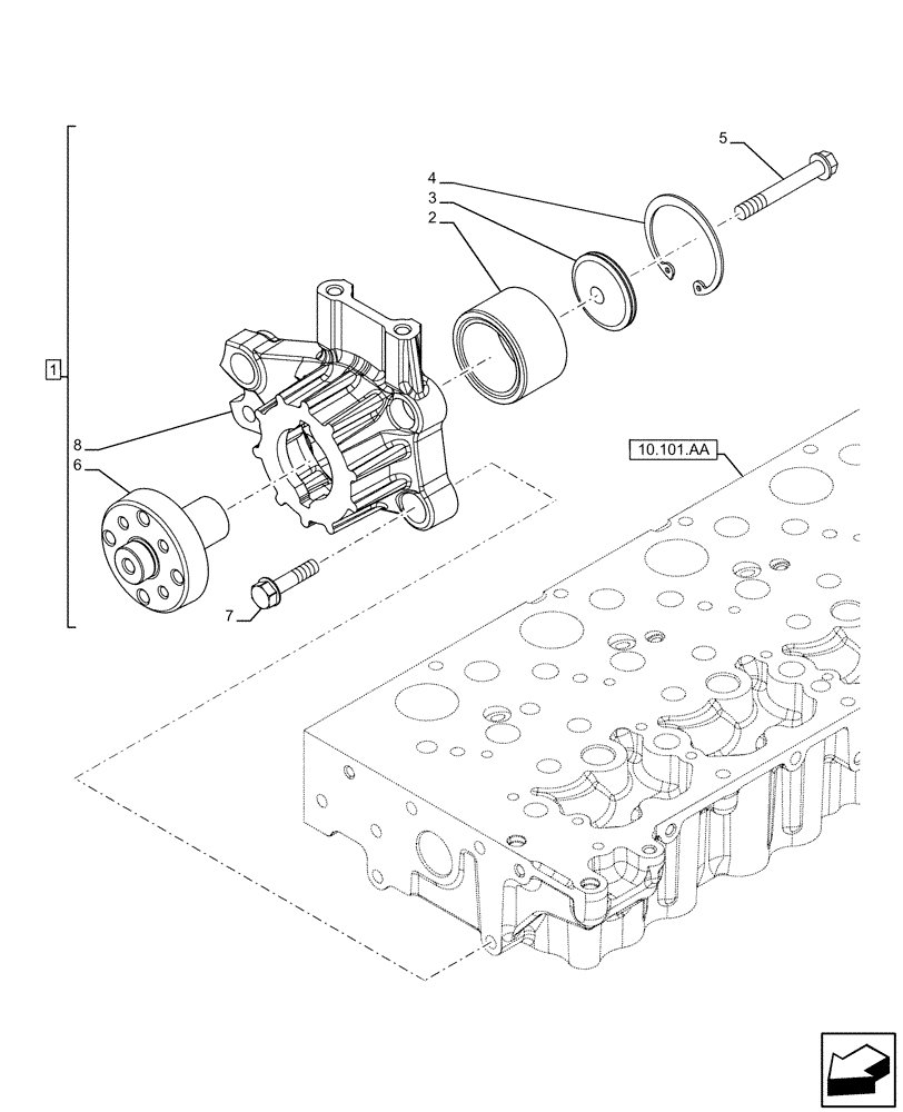 Схема запчастей Case IH F5DFL413L A007 - (10.414.AC) - FAN (10) - ENGINE