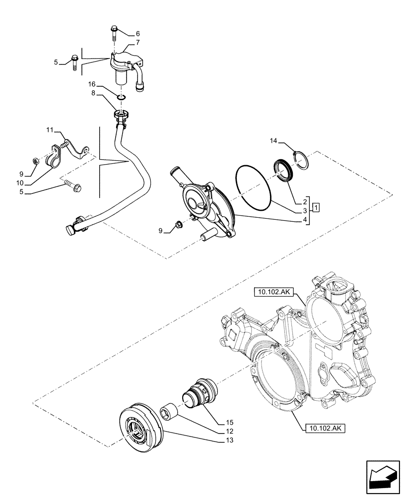 Схема запчастей Case IH F5DFL413K A010 - (10.304.AP) - BREATHER (10) - ENGINE