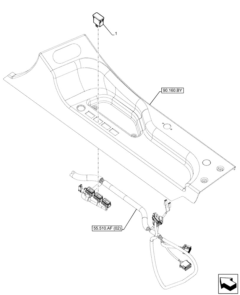 Схема запчастей Case IH FARMLIFT 742 - (55.512.CF[05]) - VAR - 702006 - REVERSIBLE FAN, PLUG (55) - ELECTRICAL SYSTEMS