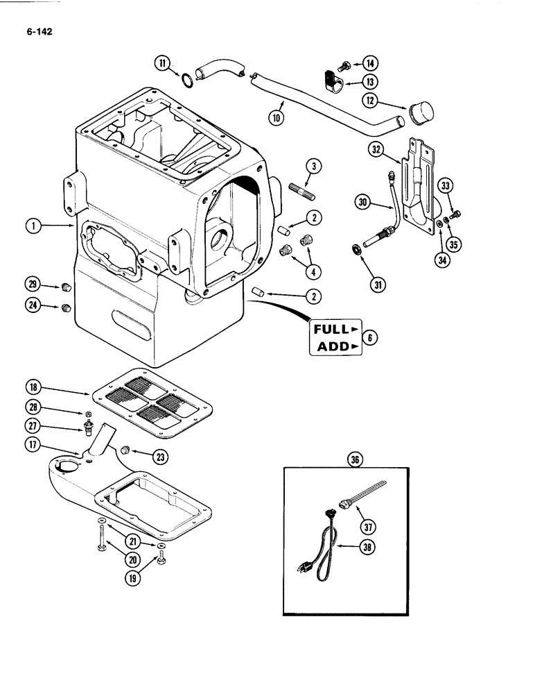 Схема запчастей Case IH 4494 - (6-142) - TRANSMISSION HOUSING (06) - POWER TRAIN