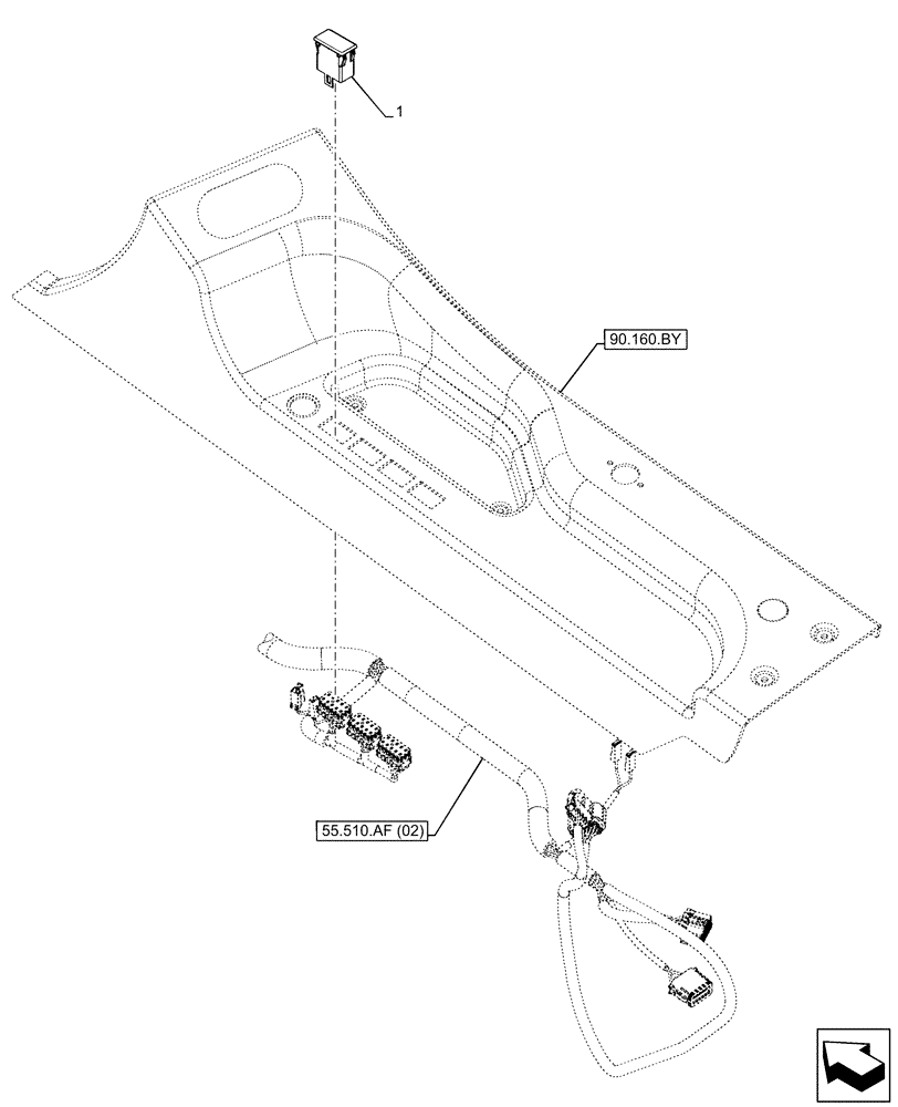 Схема запчастей Case IH FARMLIFT 742 - (55.512.CF[06]) - VAR - 702007 - AUXILIARY HYDRAULIC, REAR, PLUG (55) - ELECTRICAL SYSTEMS