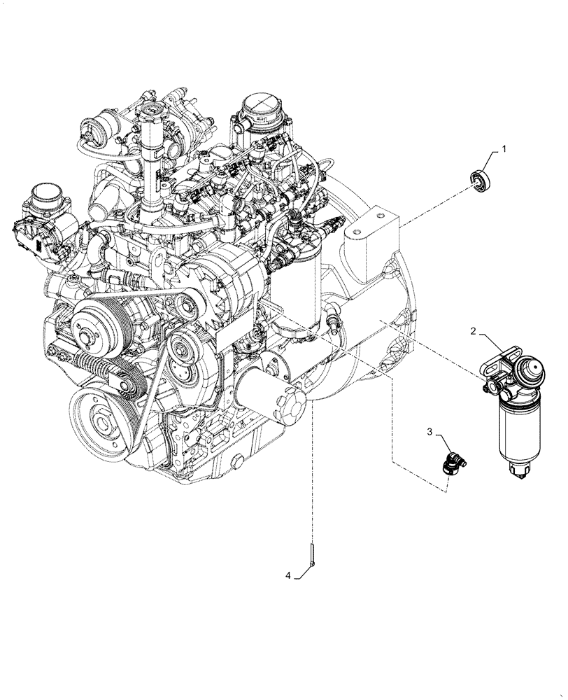 Схема запчастей Case IH FARMALL 70A - (10.206.AG[03]) - PRE-FUEL FILTER, ENGINE (10) - ENGINE