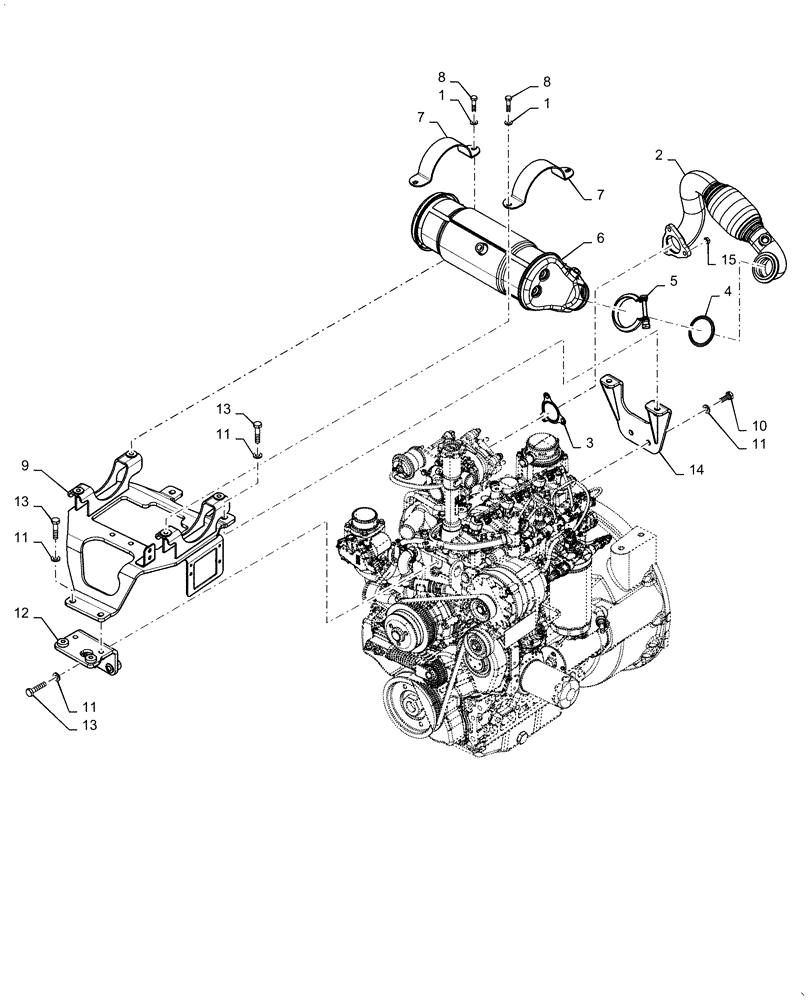 Схема запчастей Case IH FARMALL 70A - (10.206.AG[02]) - FUEL FILTER AND SUPPORT ASSY, ENGINE (10) - ENGINE