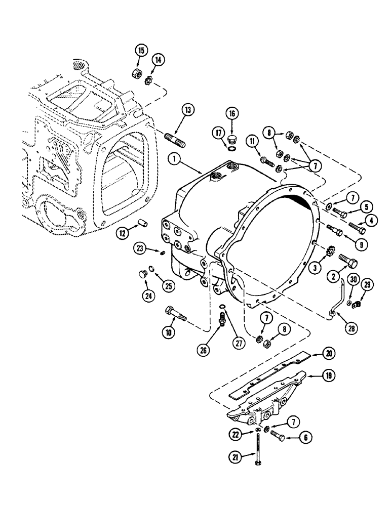 Схема запчастей Case IH 2090 - (6-208) - POWER SHIFT TRANSMISSION, CLUTCH HOUSING (06) - POWER TRAIN