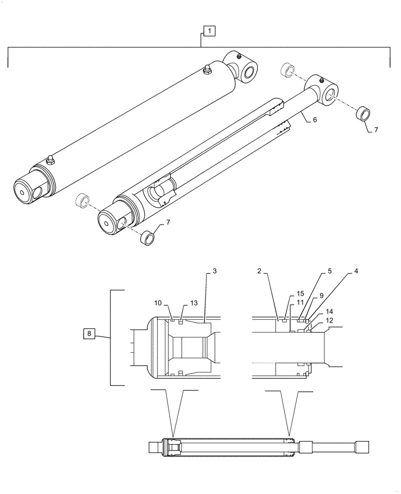 Схема запчастей Case IH L735 - (35.701.020[01]) - LIFT ARM, HYDRAULIC CYLINDER - MSL (35) - HYDRAULIC SYSTEMS