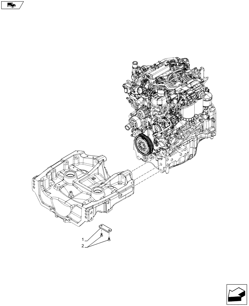 Схема запчастей Case IH FARMALL 85C - (25.100.AV[06]) - VAR - 743593 - FRONT AXLE SUPPORT, 4WD, LESS FRONT LOADER (25) - FRONT AXLE SYSTEM