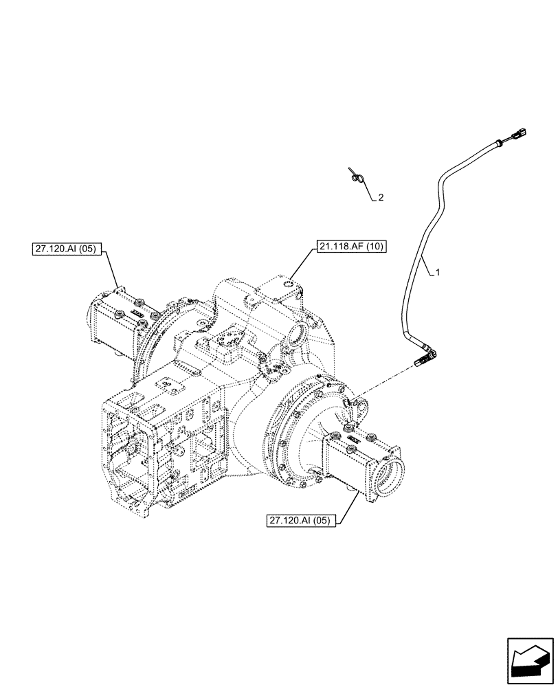 Схема запчастей Case IH PUMA 185 CVT - (55.350.AA) - VAR - 337417, 337418, 337419, 337420, 337421, 337422, 337423, 337424, 337425 - ANTILOCK BRAKING SYSTEM (ABS), SPEED SENSOR (55) - ELECTRICAL SYSTEMS