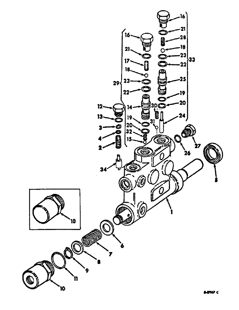 Схема запчастей Case IH 666 - (10-19) - HYDRAULICS, DRIVE CONTROL VALVE, 666, 70 AND 86 HYDROSTATIC DRIVE TRACTORS (07) - HYDRAULICS