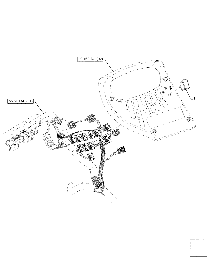 Схема запчастей Case IH FARMLIFT 935 - (55.405.CI[04]) - VAR - 702009 - NO WORK LIGHT, REAR, PLUG (55) - ELECTRICAL SYSTEMS