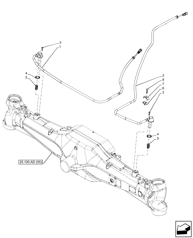 Схема запчастей Case IH PUMA 185 CVT - (55.040.AD) - VAR - 337416 - FRONT-WHEEL DRIVE ENGAGEMENT, SPEED SENSOR (55) - ELECTRICAL SYSTEMS