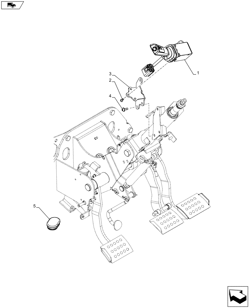 Схема запчастей Case IH FARMALL 85C - (55.513.AC[03]) - VAR - 744762, 744763 - TRANSMISSION, CONTROL, LEVER (55) - ELECTRICAL SYSTEMS