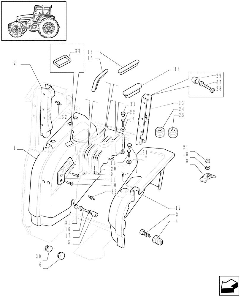 Схема запчастей Case IH JX1080U - (1.93.0) - CAB - CONTROLS COVER & TRIMMINGS (10) - OPERATORS PLATFORM/CAB